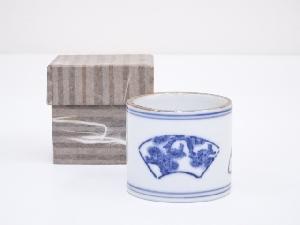 京焼　染付扇面蓋置